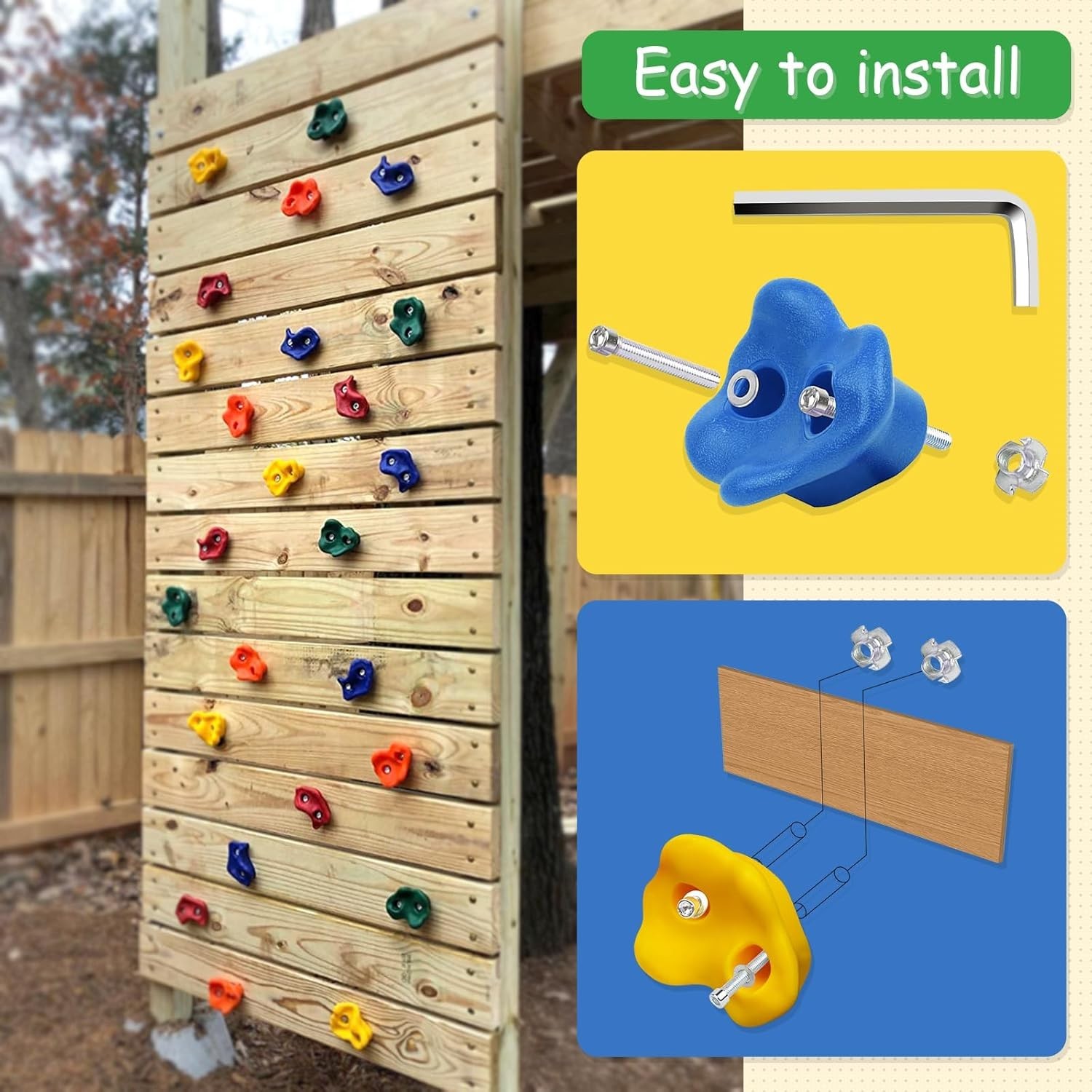 Rock Climbing Holds Climbing Wall Set for Kids or Adults Indoor Outdoor 30 Pcs