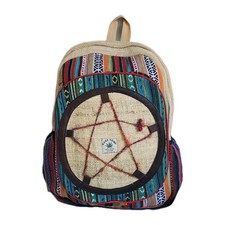 Large Embroidery Pure Hemp Backpack
