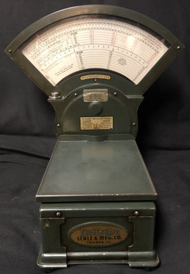 Triner Postal Scale Vintage 8'' x 6.5'' Platform Parcel Chicago IL. Oil Dash Pot