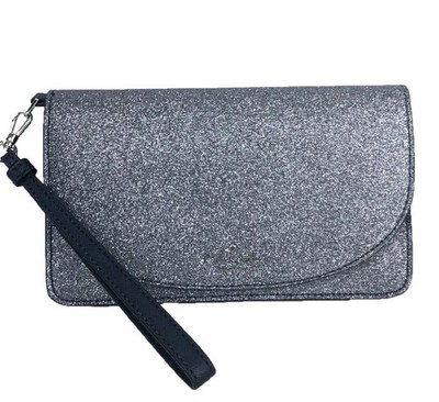 Kate Spade Joeley Glitter Multi Functional Clutch/Wristlet, Dusty Navy Sparkle 