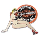 Vintage Harley Davidson Motorcycles Sign - Racing Girl Porcelain Gas Pump Sign
