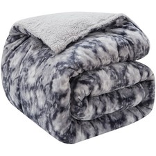 Sherpa Fleece Blanket- Thick Warm Blanket for Winter, Soft Fuzzy Plush Blanke...