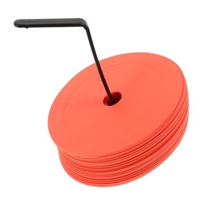 1 Set Flat Cone Spot Markers for Soccer Training - Field Marking Discs with