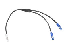 3 ft Power Y Cable 12 AWG - 1 Powercon B Gray to 2 Powercon A Blue Connectors