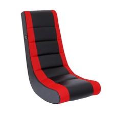 Video Rocker Floor Gaming Chair for Kids Teens, PU Leather  Mesh Design, Black