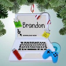 Personalized Teenage Computer Christmas Ornament