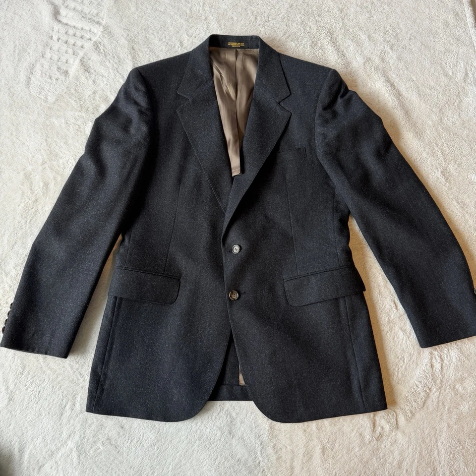 Vtg Evan Picone Mens Classic Wool 2pc Suit 40R; Pleated Cuffed Pants 32x32 - Image 2 of 4