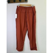 A New Day Pants Women Size 10 Rust Ankle Elastic Waist Trouser Casual