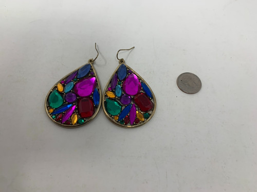 Les Trésors De Lily 'Sissi' Designer Earrings Multicolor Crystal Teardrop Dangle