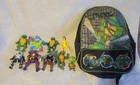 Lot Of 11 Vintage Teenage Mutant Ninja Turtles Action Figures bookbag magnet +
