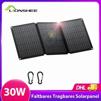 Solar Panel 30W USB Typ-C Wasserdicht Outdoor Camping Wandern Ladegerät