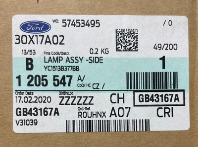 Genuine Ford TRANSIT Mk7 N/s Side Marker Light Assembly 1205547  