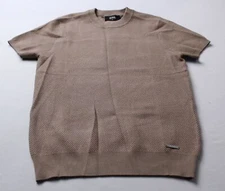 Icon Amsterdam Men's Slim Fit The Fabio Ribbed T-Shirt AP2 Mocha Medium NWT