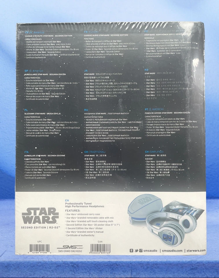 Auriculares SMS Audio R2-D2 50 centavos Star Wars segunda edición con cable Foto 3 de 4