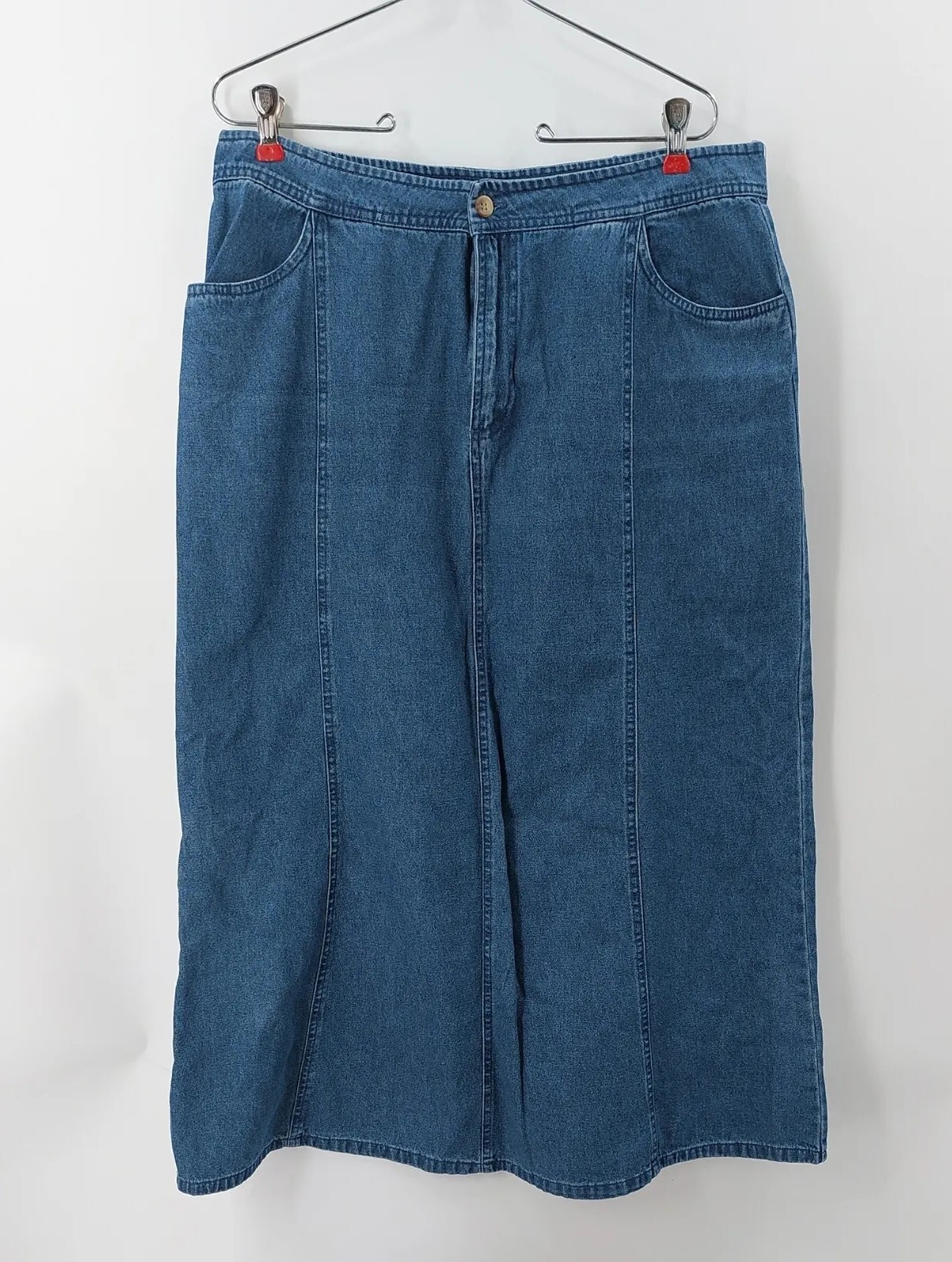 BASIC EDITIONS long modest denim skirt size 14 100 … Gem