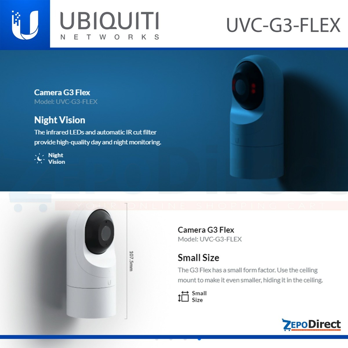 Ubiquiti Unifi G3 Flex カメラ UniFi G3 Flex - Tech Specs