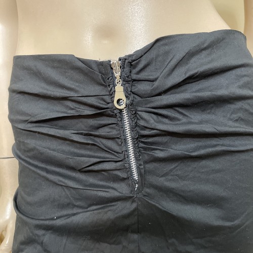 Women’s Black Cotton Casual Summer Stretch Slim Pleated Zipper Mini Size S Skirt - Picture 3 of 17