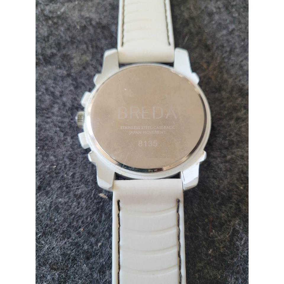Breda Men's 8135-white "Colton" White Bezel Black Accented Silicone Band Watch - Image 2 of 4