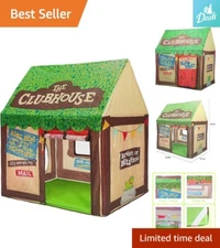 Kids Extra Large Clubhouse Tent - Windows - Spacious - Waterproof - 37x28x42.5