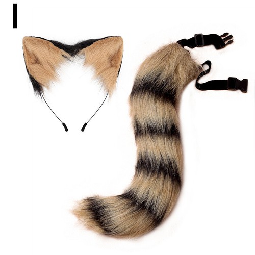 Women Faux Fur Fox Ears Headband Long Tail Halloween Party Costume Hair Band DIY - Picture 13 of 29