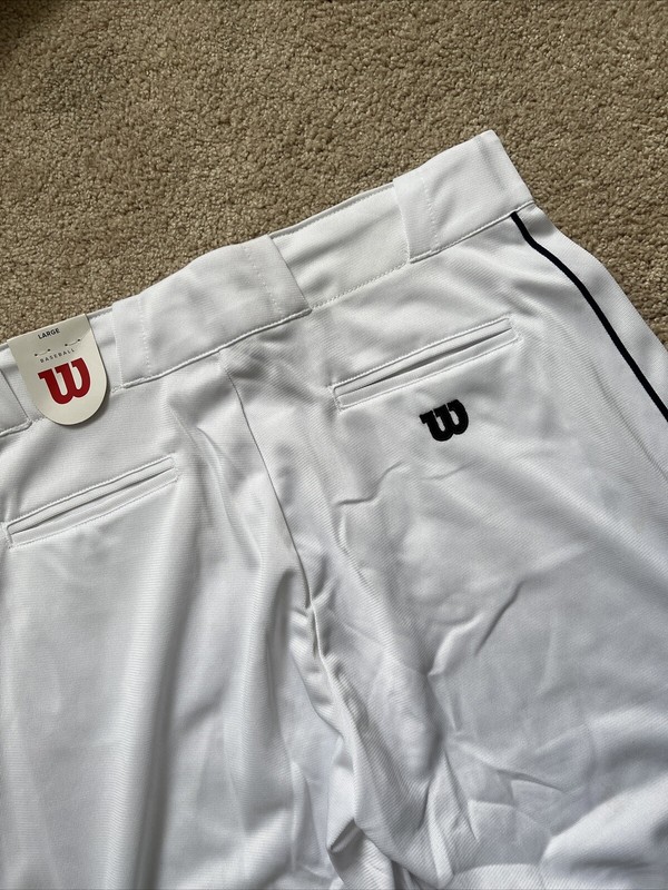 Wilson Baseball Pants—White with black piping—New