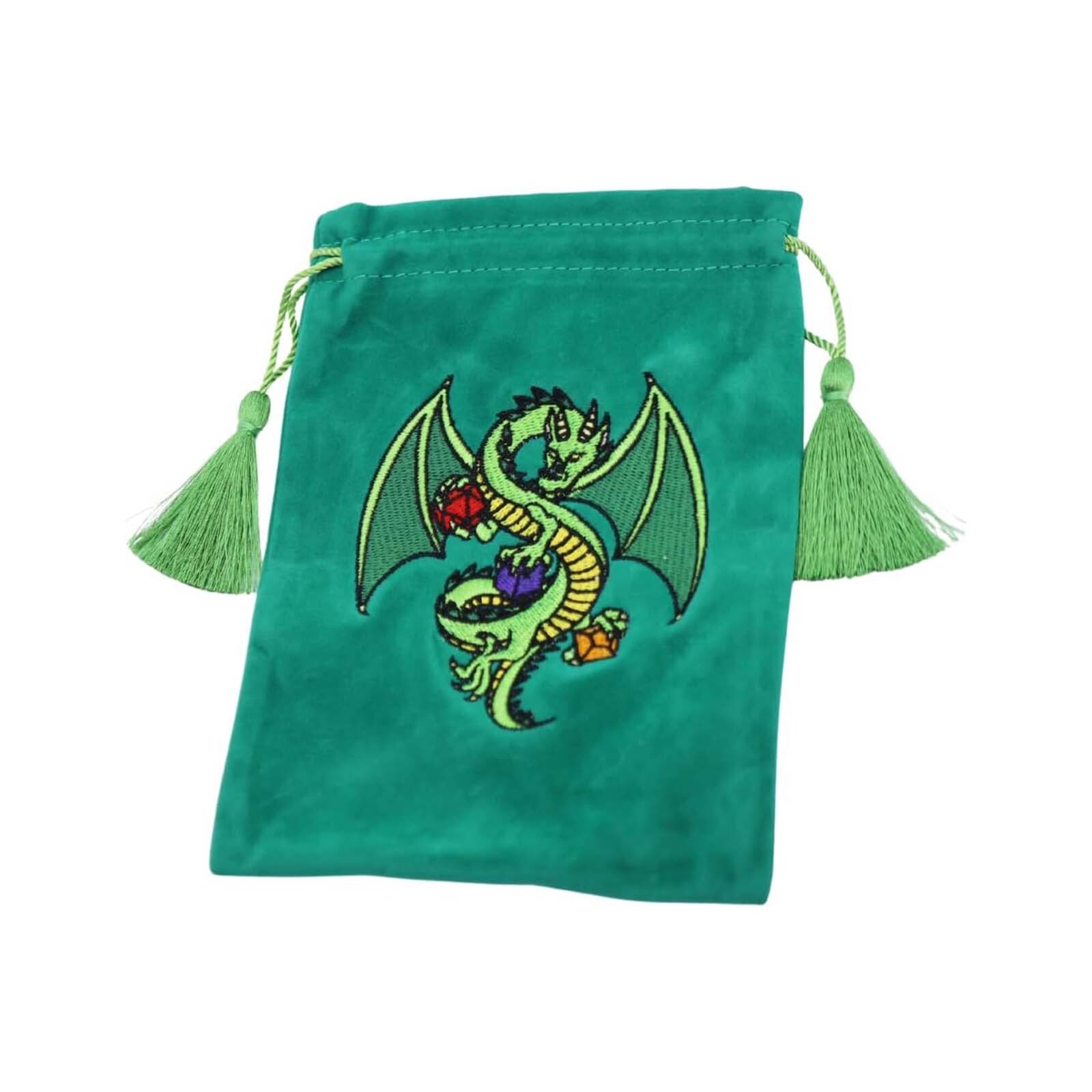 Мешок для игры в кости с зеленым драконом из пенопластового мозга