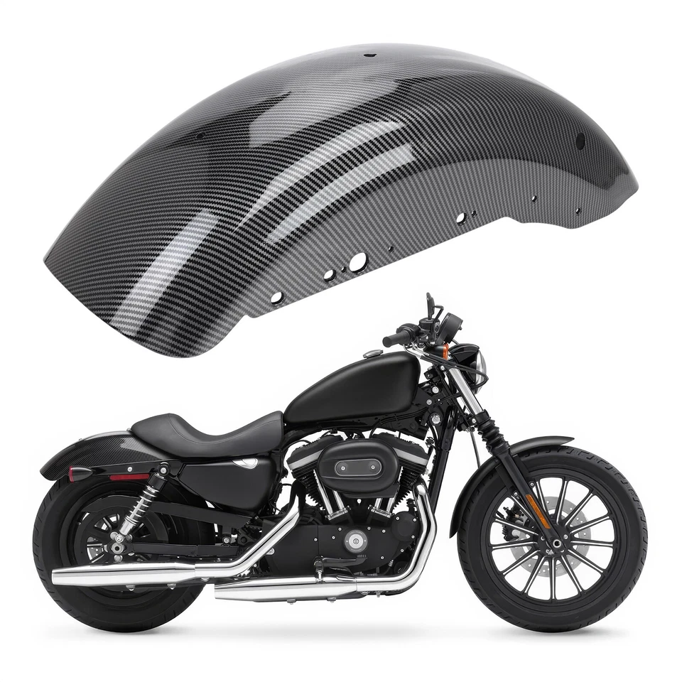Guardabarros trasero de fibra de carbono para Harley Sportster Iron XL883 XL1200 48 72 2004-2025 Foto 2 de 4