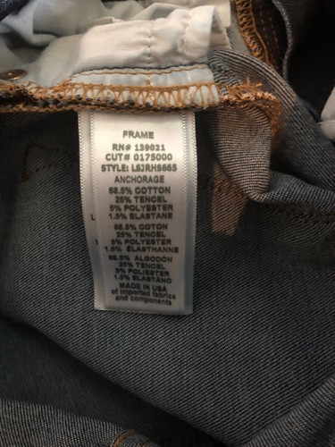 Pantalones de mezclilla ajustados Le Skinny De Jeanne Unravel crudos escalonados con dobladillo escalonado 26 - Imagen 6 de 9