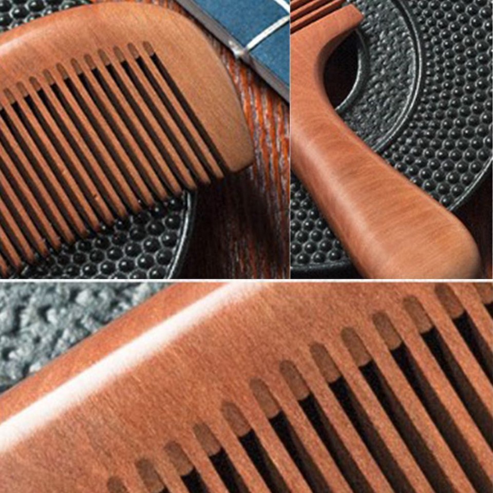 Handmade Natural Massage Nostatic Head Peach Wood Wooden Comb Fine