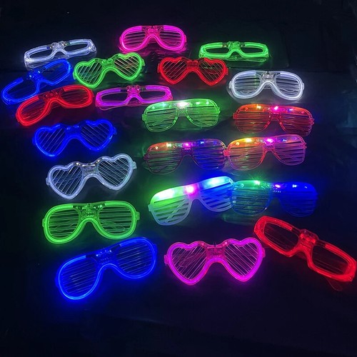 LOT Neon Glasses Light Up Party Glasses Glow in the Dark For Kids Adults Party