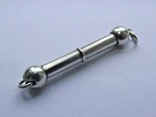 RARE VICTORIAN CHATELAIN SOLID SILVER PROPELLING BUTTON HOOK, BIRMINGHAM 1889