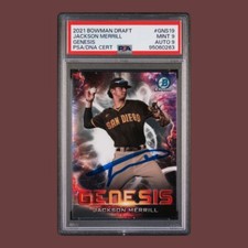 Jackson Merrill Rookie Auto 2021 Bowman Chrome Genesis Auto PSA 9!