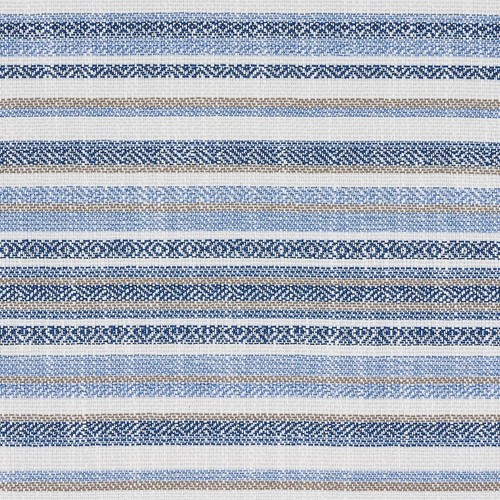 Schumacher Multi Width Stripe Fabric- Dylan Indoor Outdoor / Blue 1.15 yds 81051 - Picture 2 of 3