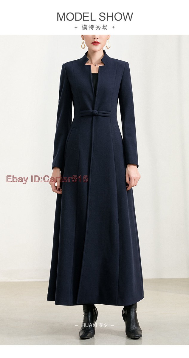 ジャケット・アウター YILON Cinched waist midi coat NAVY Midi Wool Coat, Wool Coat, Womens Winter Coats, Dress Coat