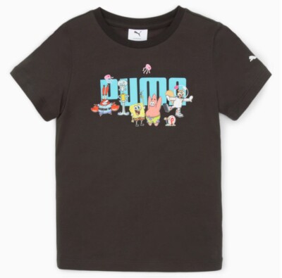 Puma Kids X Spongebob Log Short Sleeve Puma Black Größe 104-140 NEU