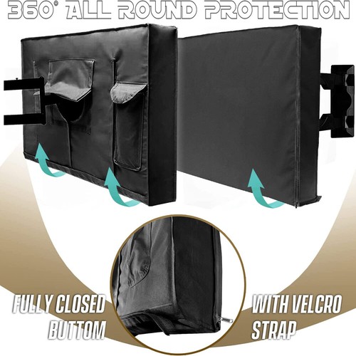 Cover TV Esterno 30''-75'' Impermeabile 600D Protezione Schermo Piatto Resistente alle Intemperie - Foto 5 di 8