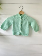 Vintage Turquoise Handmade Infant Crochet Sweater 3-6 months