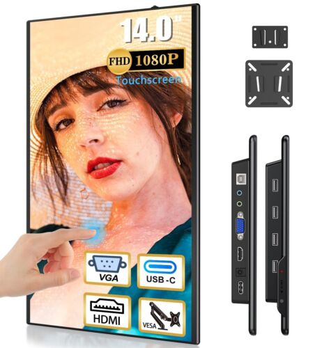 Touchscreen Externer Monitor,14 Zoll 1080P FHD VESA Mountable Portable Monitor - Bild 9 von 9