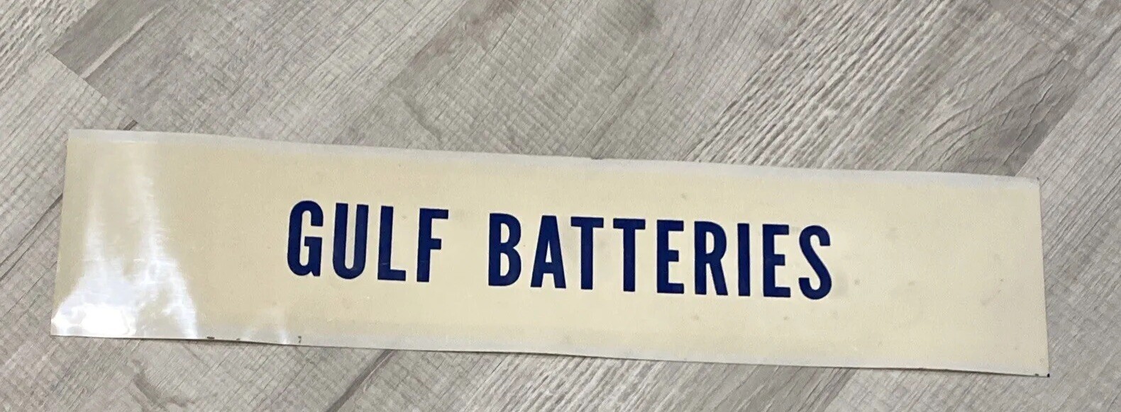 Gulf Batteries Plastic Sign 25x5.5 Inches for Oil Gas Station Display-image