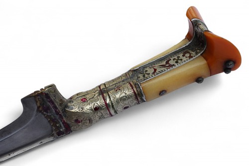 antique islamic Afghan Khyber Knife Straigh Blade Short sword Dagger Messer 25A1 - Picture 13 of 23