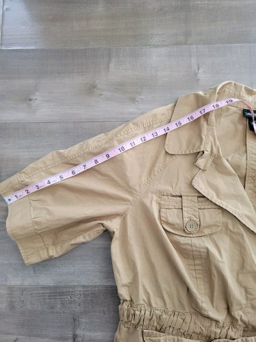 Lane Bryant Jacket Lightweight Utility Women 22 Khaki Short Sleeve Button Safari - Picture 8 of 8
