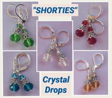 Faceted CHINESE CRYSTAL "short" drops Lever back CHOOSE COLOR XX