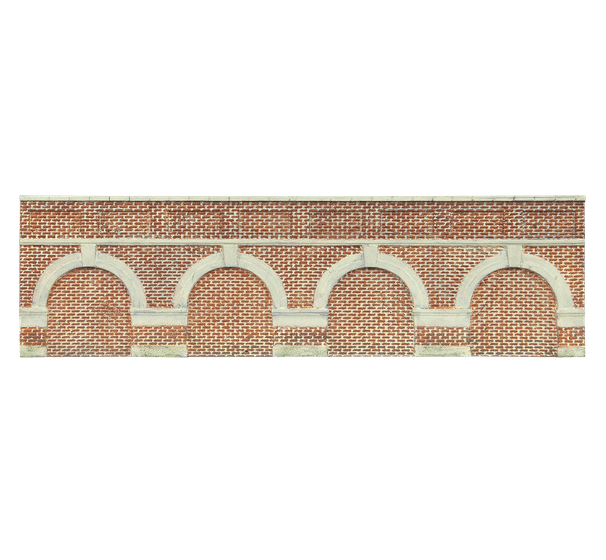 Hornby R7388 Low Level Arched Retaining Walls x2 Red Brick OO Gauge