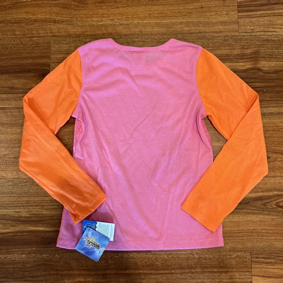 Disney Hannah Montana Girls Pajama Top Size 10/12 Pink Orange Long Sleeve - Image 4 of 4