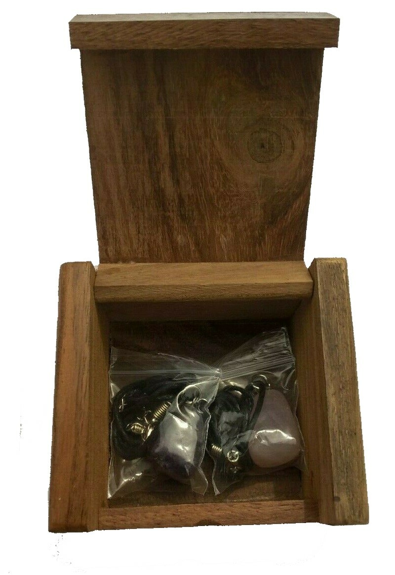 Pendentif améthyste quartz de lithothérapie, idée cadeau idéal avec écrin