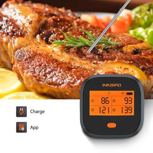 INKBIRD 2.4G WLAN Digital Grillthermometer IBBQ-4T + Handheld Thermometer IHT-1P - Picture 2 of 24