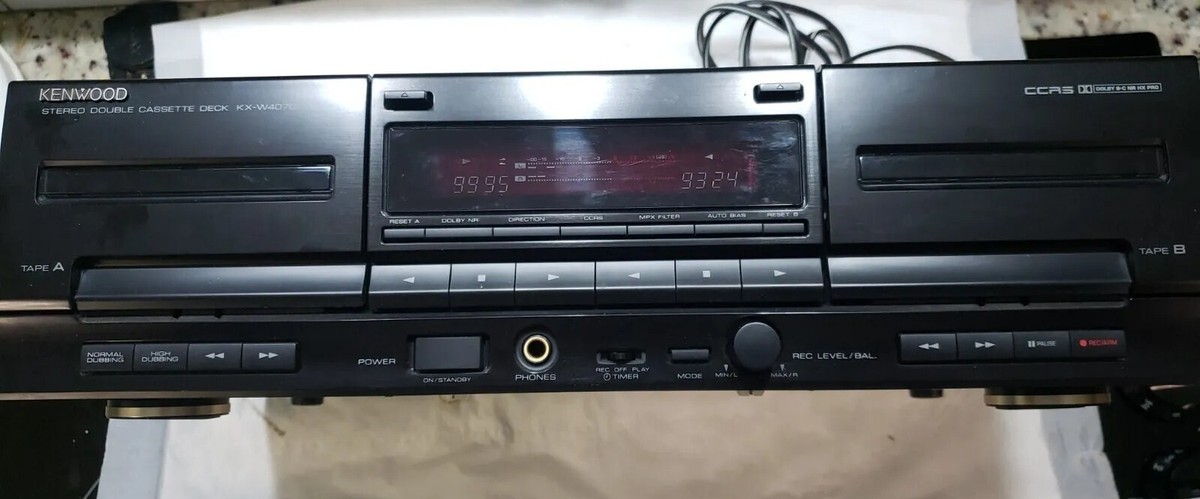 Kenwood KX-W4070 Dual Cassette Deck Stereo Vintage Dubbing Tape