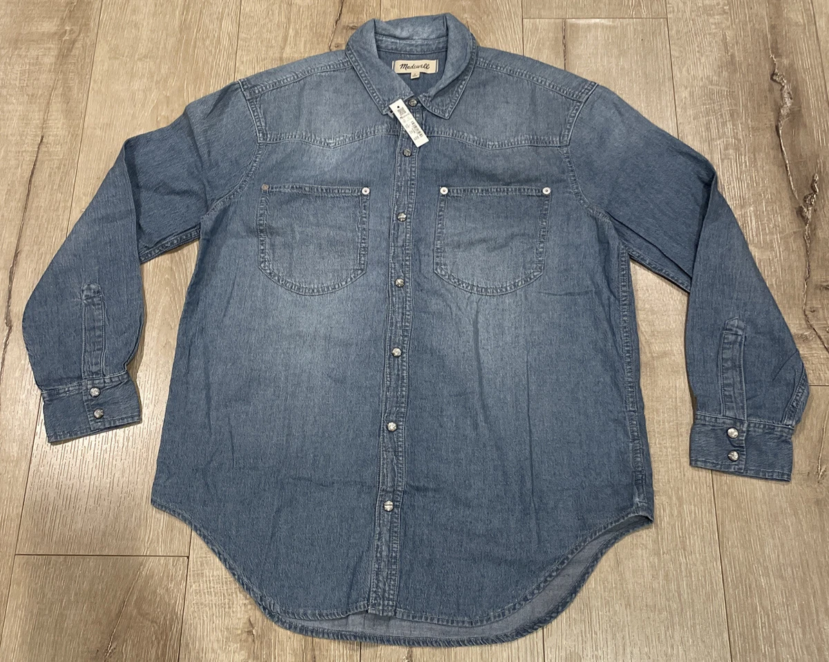 Denim snap front shirt sales