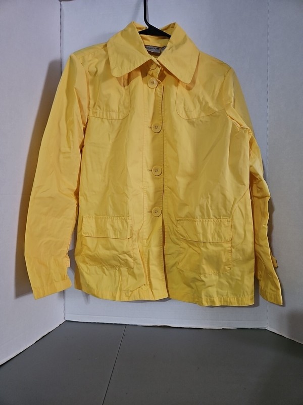 Chico's Size 1 Yellow No Belt Rain Coat 