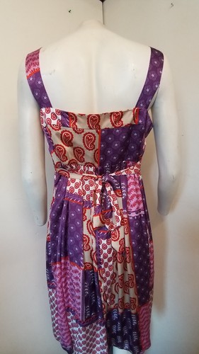 Next Pink & Purple Floral Pattern Strappy Silky Dress with Belt - Size 20 - New! - Picture 5 of 6